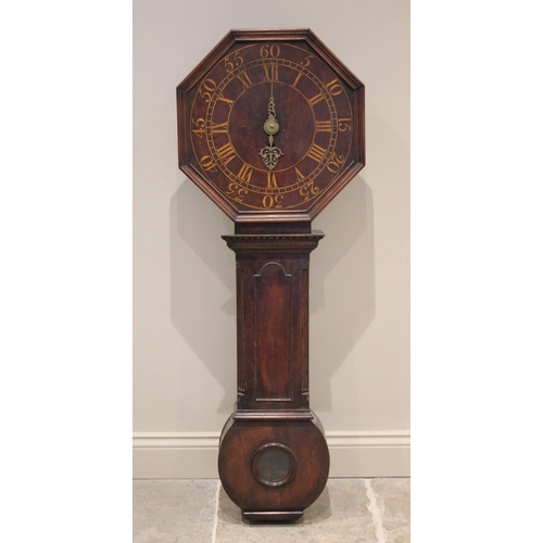 515 - A 19th century mahogany cased 'Act of parliament' or tavern clock, the 49cm wooden octagonal dial wi... 