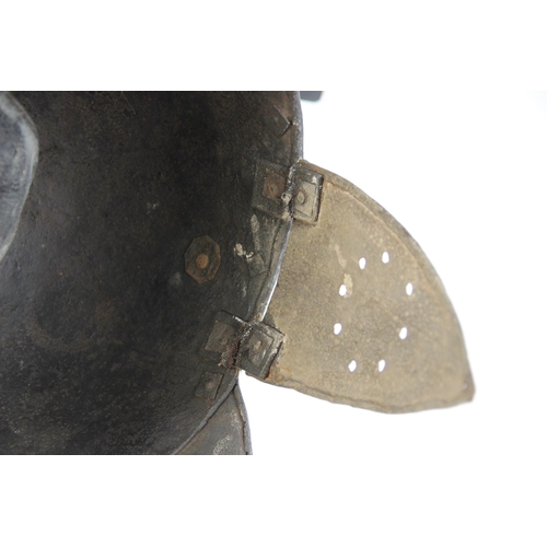 58 - A Harquebusier’s Pot helmet and breast-plate, Dutch or English, mid-17th century, the helmet formed ... 