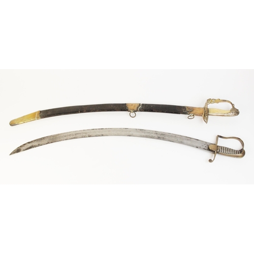 67 - An 1803 pattern infantry officer's sword, the brass hilt with pierced guard, GR royal cypher, lion's... 