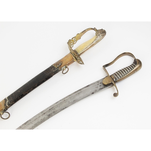 67 - An 1803 pattern infantry officer's sword, the brass hilt with pierced guard, GR royal cypher, lion's... 