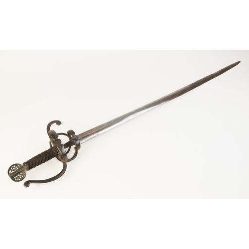 72 - An Andrea [Andrew] Ferrara type sword, possibly 18th century Scottish, the 80cm double edged part-fu... 