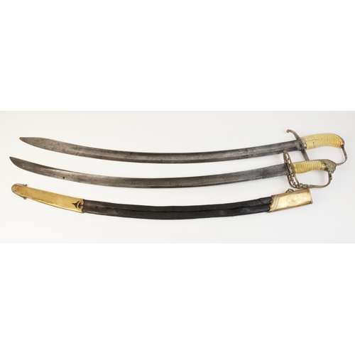 78 - An 1803 pattern infantry officer's sword, the 80cm curved fullered steel blade with bayonet tip, the... 