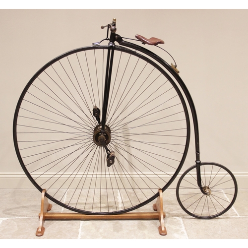 80 - * By repute an 1881 Imperial DHF Challenge Penny Farthing bicycle, the black painted tubular frame a... 