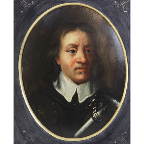 251 - After Sir Peter Lely (British, 1618-1680), 
A portrait of Oliver Cromwell (1599-1658), 
Oil on oval ... 