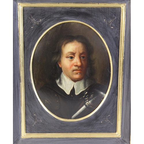 251 - After Sir Peter Lely (British, 1618-1680), 
A portrait of Oliver Cromwell (1599-1658), 
Oil on oval ... 