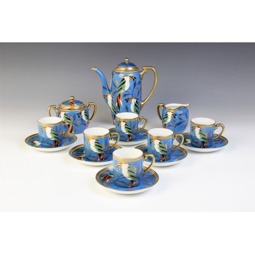 290 - * A Noritake six setting coffee service, comprising: a coffee pot and cover (spout restored), six co... 