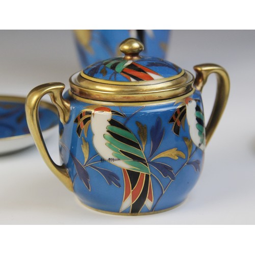 290 - * A Noritake six setting coffee service, comprising: a coffee pot and cover (spout restored), six co... 