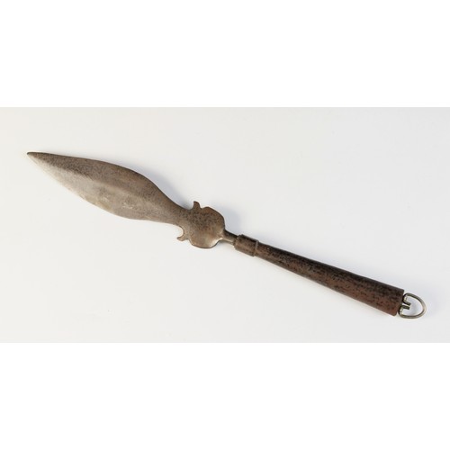 65 - A 19th century copy of a North European partisan, in mid- 17th style, blade 26.5cm long, 44.5cm long... 