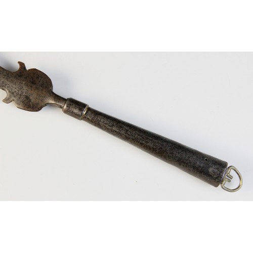 65 - A 19th century copy of a North European partisan, in mid- 17th style, blade 26.5cm long, 44.5cm long... 