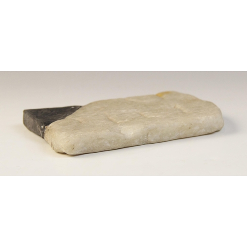 134 - A marble fragment, engraved with three letters, 12cm x 8cm (at fault) 

Provenance: Ex Alison Barker... 