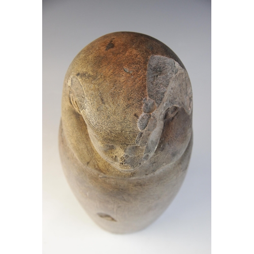 154 - An Egyptian style limestone canopic jar, the stopper in the form of human-headed Imsety, Not Ancient... 