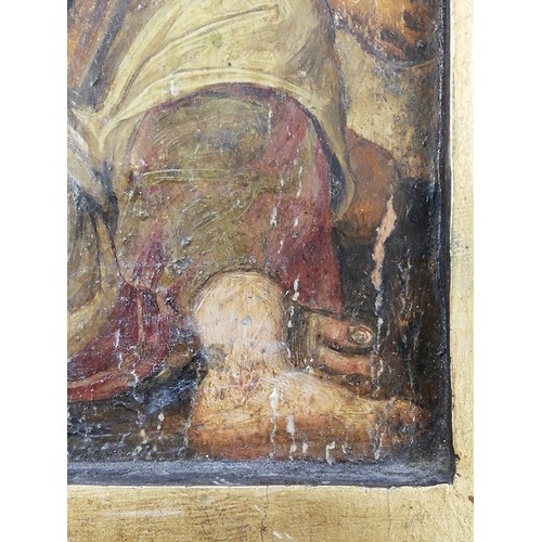 255 - Manner of Michelangelo (1475-1564),  
An artist at work on a Madonna And Child, 
Oil on shaped gilt ... 