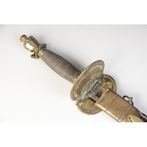 69 - A 1796 pattern infantry sword, the 82.5cm fullered steel blade with etched decoration and bayonet ti... 