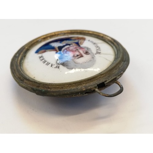 31 - NAVAL INTEREST: An enamel plaque depicting Admiral Lord Nelson, 19th century, the bust length portra... 