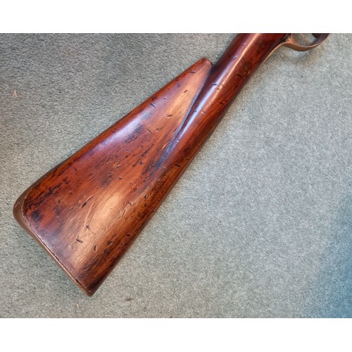 66 - A replica Flintlock Blunderbuss, the round bronze barrel stamped ‘A093’, half-stocked in walnut and ... 