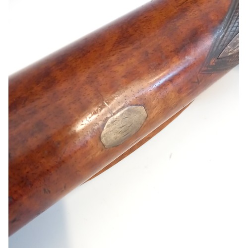 66A - A replica muzzle loading percussion cap sporting rifle by Manton, the lock with chased scroll and fo... 