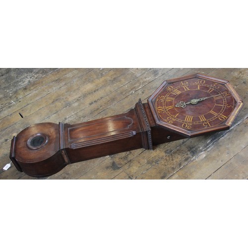 515 - A 19th century mahogany cased 'Act of parliament' or tavern clock, the 49cm wooden octagonal dial wi... 