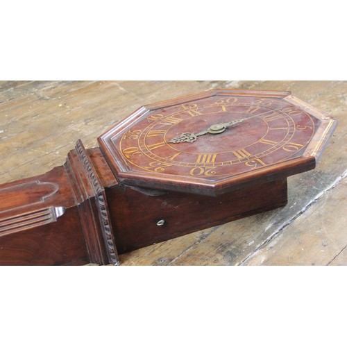 515 - A 19th century mahogany cased 'Act of parliament' or tavern clock, the 49cm wooden octagonal dial wi... 