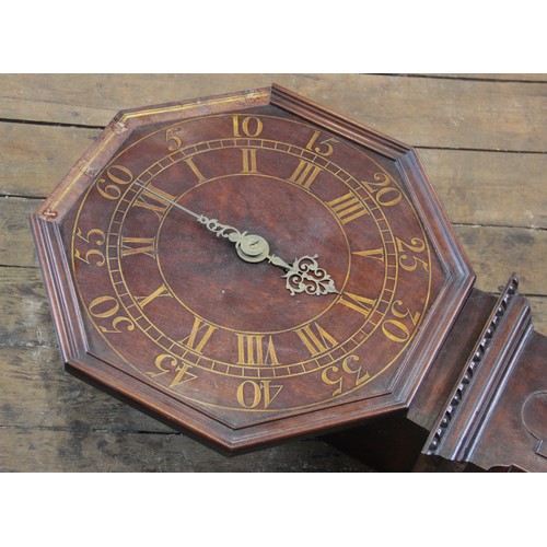 515 - A 19th century mahogany cased 'Act of parliament' or tavern clock, the 49cm wooden octagonal dial wi... 