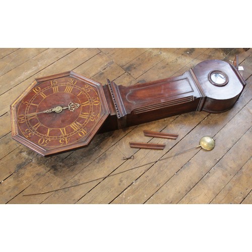 515 - A 19th century mahogany cased 'Act of parliament' or tavern clock, the 49cm wooden octagonal dial wi... 