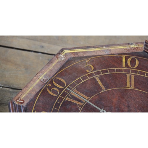 515 - A 19th century mahogany cased 'Act of parliament' or tavern clock, the 49cm wooden octagonal dial wi... 