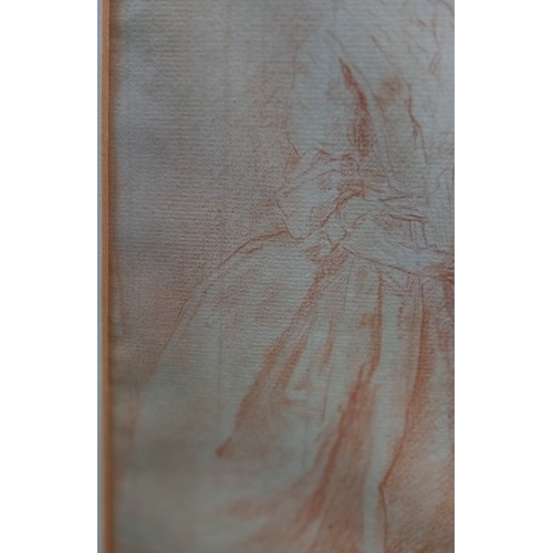 218 - English school (19th century), 
Study of a Georgian courting couple, 
Red chalk on laid paper, 
Unsi... 