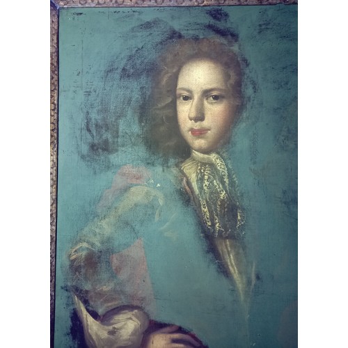 260 - * Follower of Sir Peter Lely (1618-1680), 
Half length portrait of a young man with lace cravat and ... 