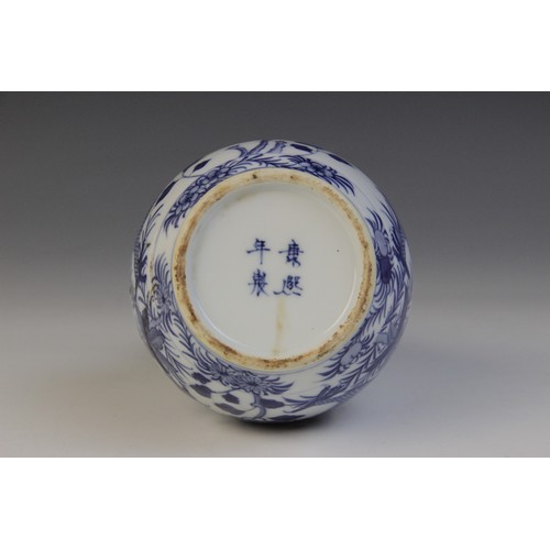 348 - * A Chinese porcelain blue and white gourd vase, 19th century, of double gourd form and externally d... 