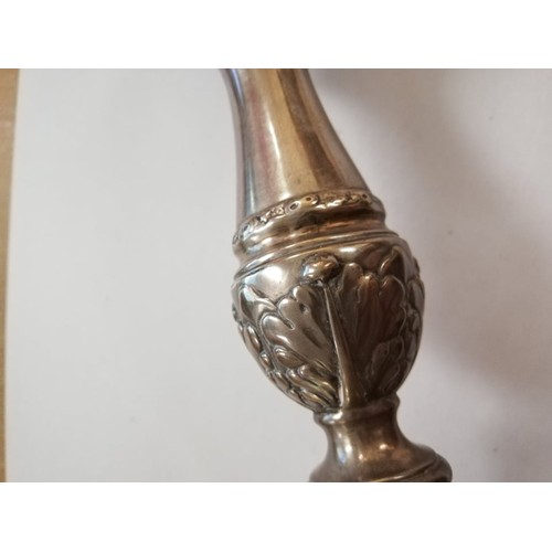 1 - A pair of George IV silver candlesticks, John & Thomas Settle, Sheffield 1823, baluster stems on wei... 