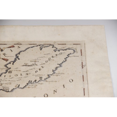 206 - * After ROSSI (GIACOMO GIOVANNI), a hand coloured engraved map titled 'Isola Di Malta, Gozzo Comino ... 