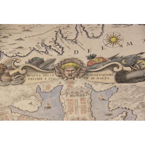 206 - * After ROSSI (GIACOMO GIOVANNI), a hand coloured engraved map titled 'Isola Di Malta, Gozzo Comino ... 