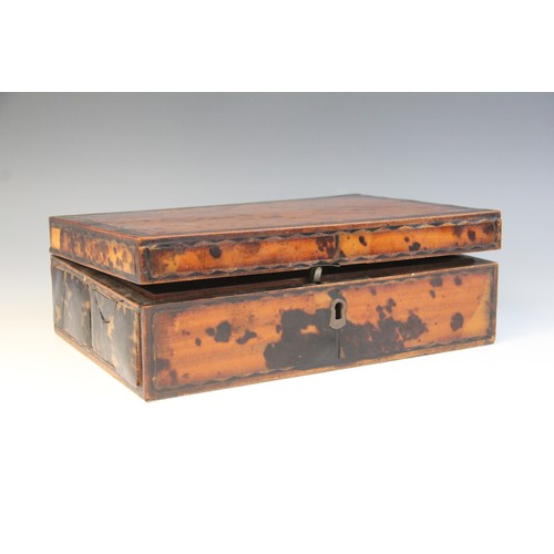 495 - A 19th century burr walnut tea caddy, of rectangular domed form, the hinged cover opening to a centr... 