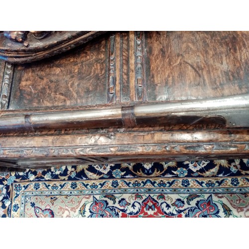 77 - A Replica Jezail flintlock musket, with a hardwood stock and a 119cm long steel barrel, total length... 