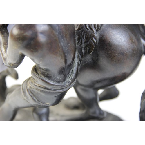 387 - After Guillaume Coustou, a pair of patinated bronze Marly horses, naturalistically modelled rearing ... 