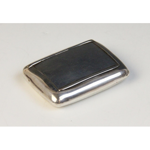 103 - A George V silver snuff box, Clark & Sewell, Chester 1923, of plain polished rounded rectangular for... 