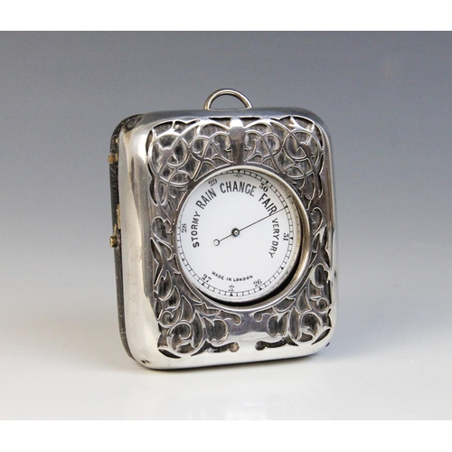 105 - An Edwardian silver mounted pocket watch stand, William Comyns, London 1903, of rectangular form wit... 