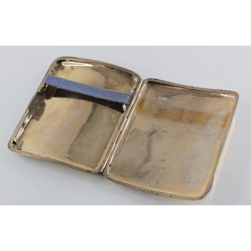 108 - An Edwardian 9ct gold cigarette case, Henry Williamson Ltd, Birmingham 1908, of curved rectangular f... 