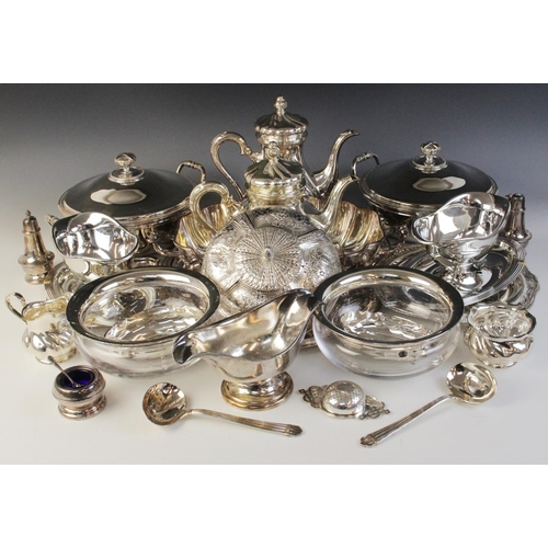 120 - A large selection of silver plated tableware, to include a pair of Christofle twin-handled dishes an... 