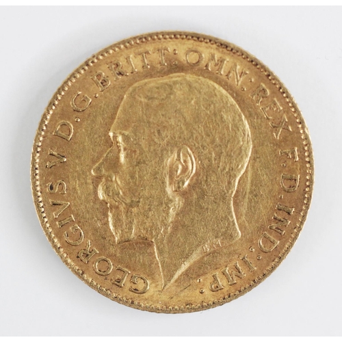 131 - A George V half sovereign, dated 1911, weight 3.9gms