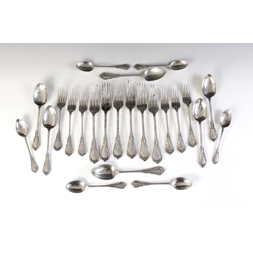 35 - A selection of Victorian lily pattern silver cutlery, Thomas Hart Stone, Exeter 1863, comprising; si... 