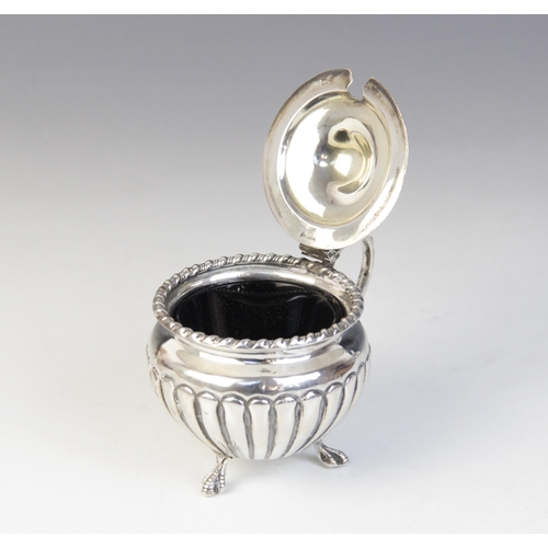 78 - An Edwardian silver wet mustard, possibly Charles Horner, Birmingham 1902, of circular form with scr... 