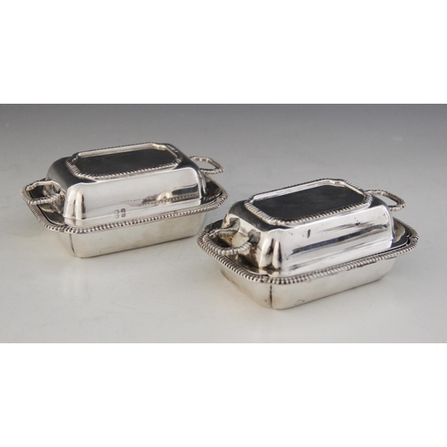 47 - A pair of George V miniature silver entrée dishes, Reid & Sons, Birmingham 1936, each of rectangular... 