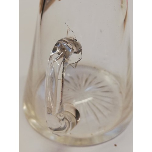 82 - A silver mounted cut glass whiskey noggin, Barker Brothers Silver Ltd, Birmingham 1937, of tapering ... 