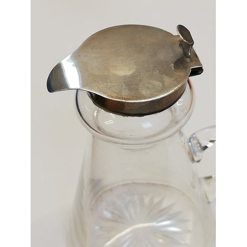 82 - A silver mounted cut glass whiskey noggin, Barker Brothers Silver Ltd, Birmingham 1937, of tapering ... 