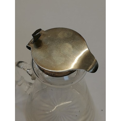 82 - A silver mounted cut glass whiskey noggin, Barker Brothers Silver Ltd, Birmingham 1937, of tapering ... 