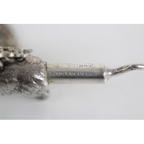 49 - A Victorian novelty silver coloured propelling pencil by Sampson Mordan, modelled as a cat in standi... 