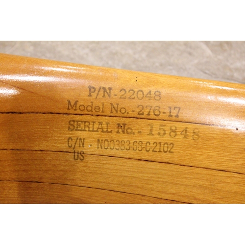 627 - An American laminated wooden propeller, possibly yellow birch or maple, stamped Sensenich Corp, P/N-... 