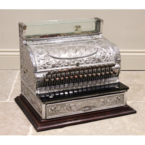 647 - A late 19th century American Dayton National Ohio cash register, the chromed cased embossed with scr... 