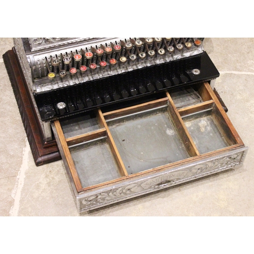 647 - A late 19th century American Dayton National Ohio cash register, the chromed cased embossed with scr... 