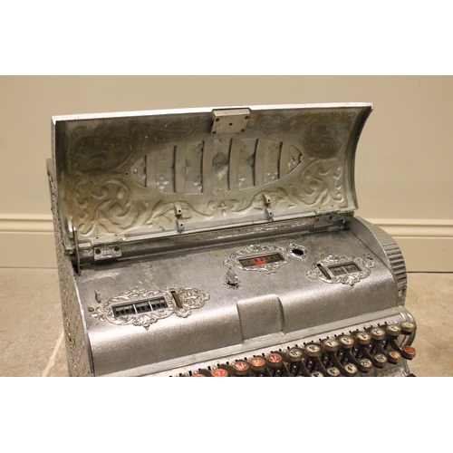 647 - A late 19th century American Dayton National Ohio cash register, the chromed cased embossed with scr... 